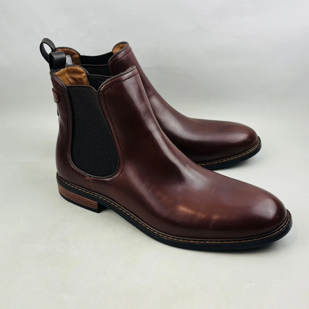 Tommy Hilfiger Vitus Chelsea Boot Mens 11 Brown Pull On Ankle Boots TMVITUS2